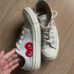 Comme des Garcons PLAY White and Red Women's Shoes